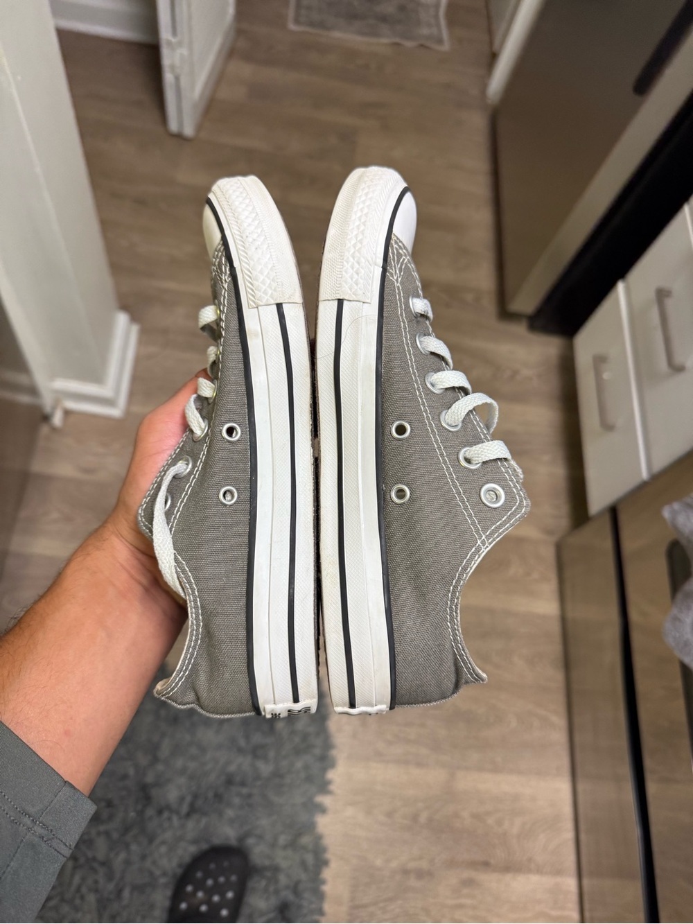 Converse Chuck Taylor All Stars Lowtop Gray White Women Size 7.5 Used - Picture 7 of 8
